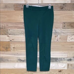 J. Crew Stretch size 00 Forest Green Low-rise Crop Super Stretchy Dress Pants